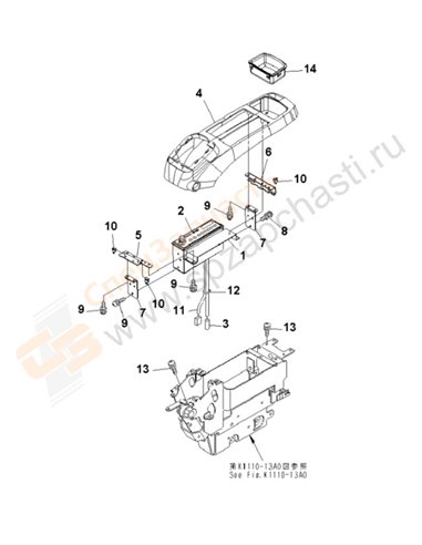 Fig. K1110-12c0 Floor Frame (Console) (Upper) (L.H.) (With Radio) (For Asia And Oceania)