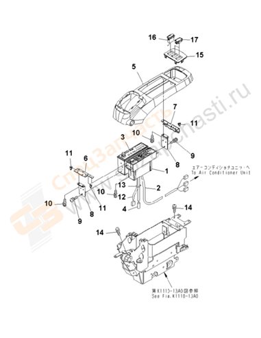 Fig. K1110-12c1 Floor Frame (Console) (Upper) (L.H.) (With Big Wind Air Conditioner) (For Asia And Oceania)(200001-250000)