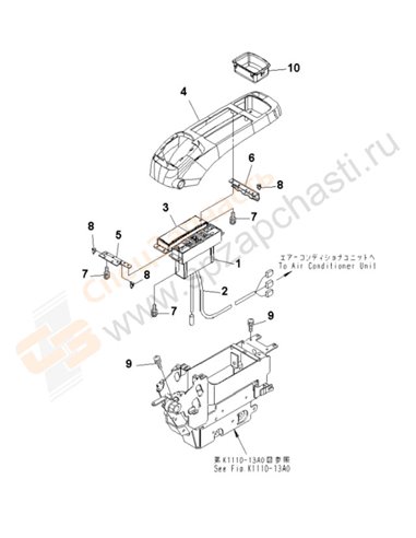 Fig. K1110-12c9 Floor Frame (Console) (Upper) (L.H.) (With Heater) (Without Radio)