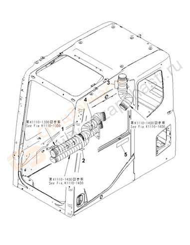 Fig. K1110-12d0 Floor Frame (Operator's Cab) (Clamp And Plate)(250001-)