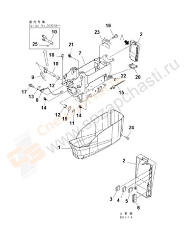 Fig. K1110-13a0 Floor Frame (Console) (Lower) (L.H.)(200001-250000)