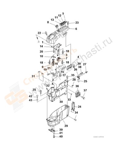 Fig. K1110-16a7 Floor Frame (Console) (Master Key) (R.H.)(200001-250000)