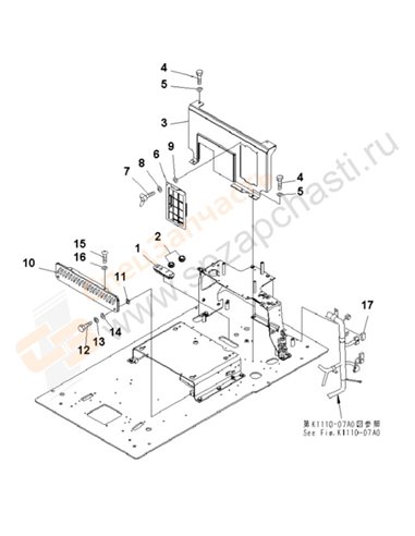 Fig. K1110-17b5 Floor Frame (Foot Cover)(200001-250000)