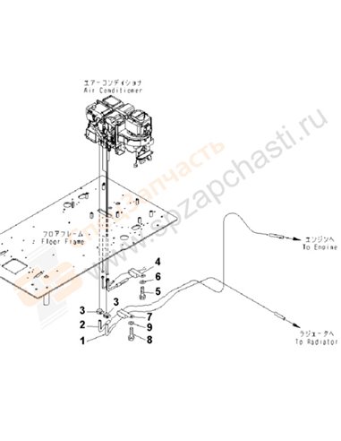 Fig. K1110-19b9 Floor Frame (Heater Hose And Clamp) (For Corrosion Resister)(200001-250000)