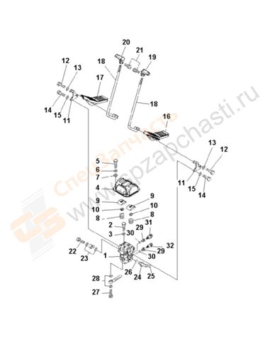 Fig. K1110-20d0a Floor Frame (Operator's Cab) (Travel Control)(252874-)