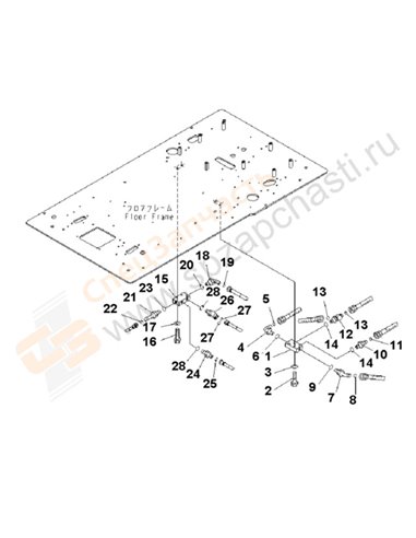 Fig. K1110-23b7 Floor Frame (P And T Block) (1 Actuator) (Without Air Conditioner) (7segment Monitor Spec.)(200001-250000)