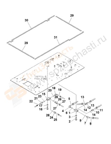 Fig. K1110-23c4 Floor Frame (Pt Block And Seal) (1 Actuator) (7segment Monitor Spec.)(200001-250000)