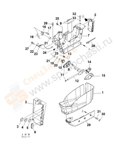 Fig. K1110-29d0a Floor Frame (Operator's Cab) (Console) (Lower) (L.H.)(253162-)