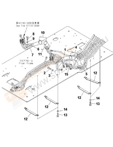 Fig. K1110-37d0 Floor Frame (Operator's Cab) (Ppc Clamp)(250001-254264)