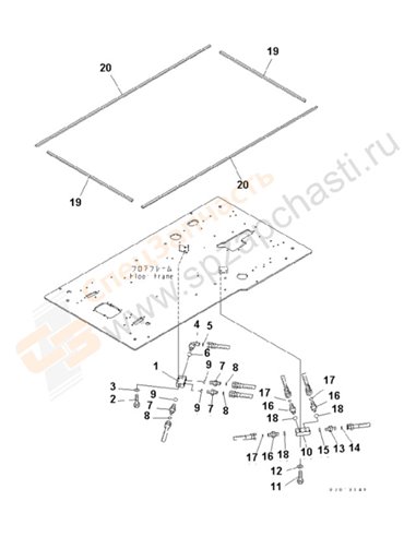 Fig. K1110-38d0 Floor Frame (Operator's Cab) (Pt Block And Seal)(250001-)