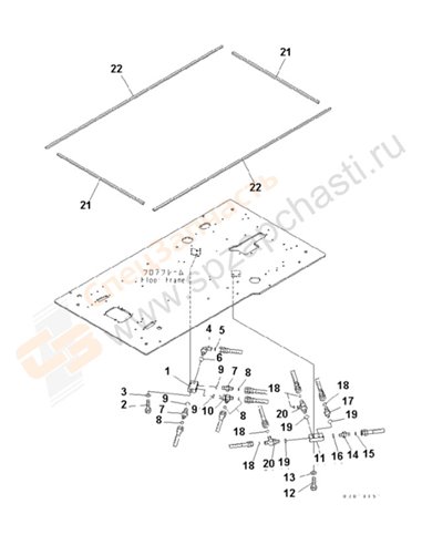 Fig. K1110-38d1 Floor Frame (Operator's Cab) (Pt Block And Seal) (1 Actuator)(250001-)