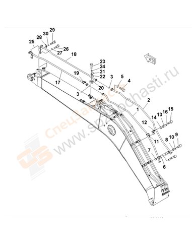 Fig. T1110-05a1 Boom (Hd) (Additional Line) (For Additional Piping)(200001-205510)