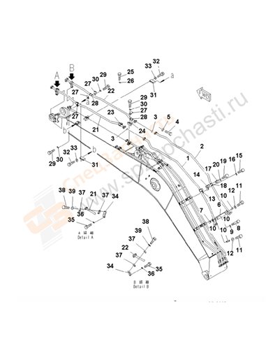 Fig. T1110-05a1b Boom (Hd) (Additional Line) (For Additional Piping)(205851-250000)