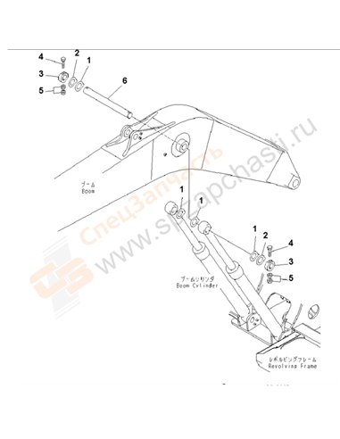 Fig. T1125-01a0 Boom Pin