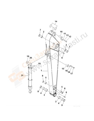 Fig. T1200-01a0 Arm (2.9m)(200001-250000)