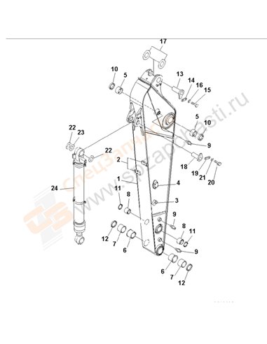 Fig. T1200-01a3 Arm (2.4m) (For Additional Piping)(200001-250000)