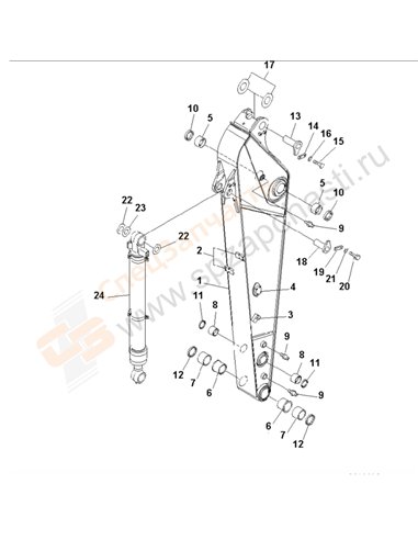 Fig. T1200-01a3a Arm (2.4m) (For Additional Piping)(250001-)