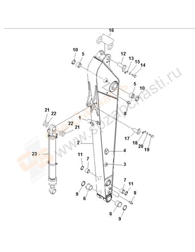 Fig. T1200-01a8 Arm (2.9m) (For Additional Piping) (100 Hours Lubricating)(200001-250000)