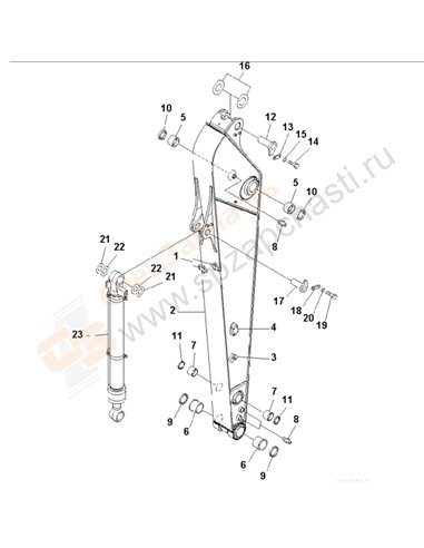 Fig. T1200-01a8a Arm (2.9m) (For Additional Piping) (100 Hours Lubricating)(250001-)