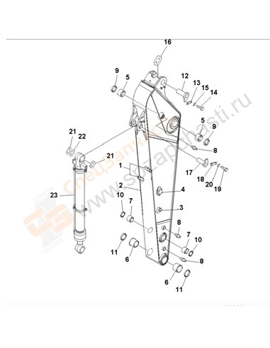 Fig. T1200-01a9 Arm (2.4m) (For Additional Piping) (100 Hours Lubricating)(200001-250000)