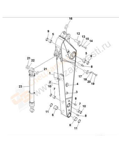 Fig. T1200-01a9a Arm (2.4m) (For Additional Piping) (100 Hours Lubricating)(250001-)