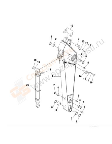 Fig. T1200-01b1 Arm (2.4m) (100 Hours Lubricating)(200001-250000)