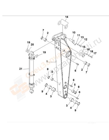 Fig. T1200-01b5a Arm (1.8m) (500 Hours Lubricating) (For South Africa)(250001-)