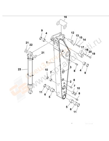 Fig. T1200-01b6a Arm (1.8m) (500 Hours Lubricating) (For Additional Piping)(250001-)