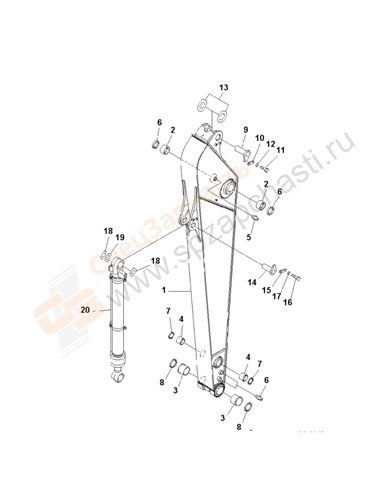 Fig. T1200-01d0 Arm (2.9m) (100 Hours Lubricating) (Cold Area Arrangement (-40))(255706-)