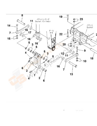 Fig. T1200-02a1 Arm (2.9m) (Bucket Link) (For Additional Piping)