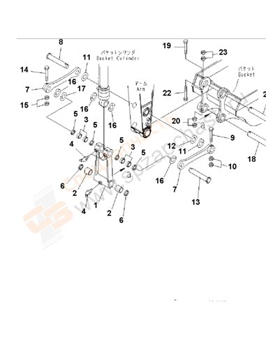 Fig. T1200-02a6 Arm (1.8m) (Bucket Link)(200001-250491)