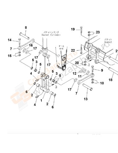 Fig. T1200-02a7 Arm (2.9m) (Bucket Link) (100 Hours Lubricating)