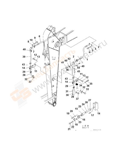 Fig. T1200-04a1 Arm (2.9m) (Additional Piping)