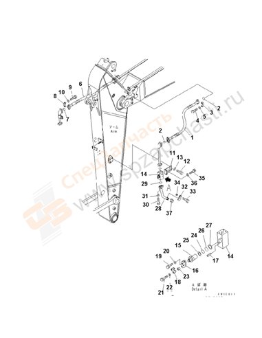 Fig. T1200-04a3 Arm (2.4m) (Additional Piping) (L.H.)