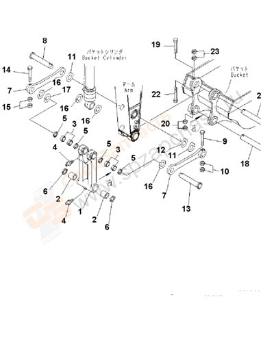 Fig. T1230-01a1 Bucket Link Kit (For Additional Piping)