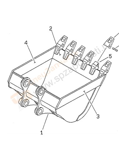 Fig. T1510-01b0 Bucket 1.17m3 (Cece 1.0m3) 1450mm (Horizontal Pin Type)