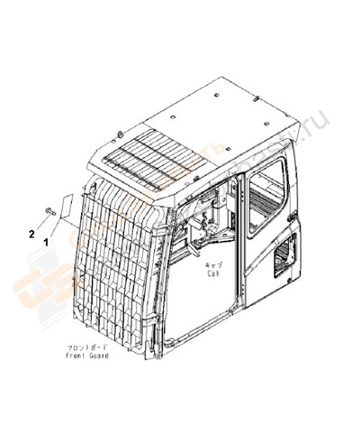 Fig. U0520-01b0 Caution Plate (For Lv2 Guard) (For Except Japan)(205779-)