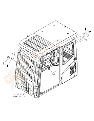 Fig. U0520-01b3 Caution Plate (For Lv2 Guard) (For Except Japan)(205779-)