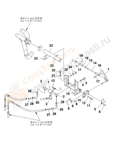 Fig. W1112-04a1 Pre Heater (Valve) (Cold Weather A Spec.) (For Cab Heater)(202230-250000)