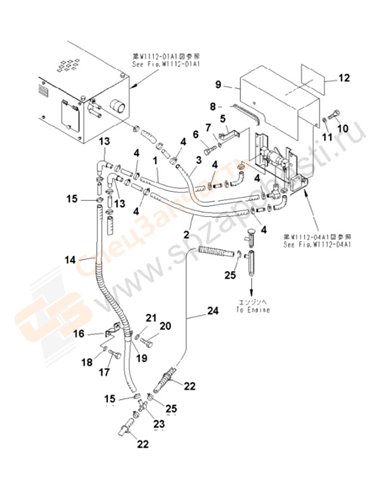 Fig. W1112-05a1 Pre Heater (Cab Heater) (Cold Weather A Spec.)(202230-250000)