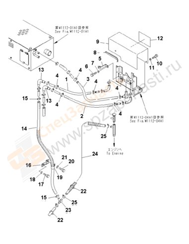 Fig. W1112-05a1a Pre Heater (Cab Heater) (Cold Weather A Spec.)(250001-)