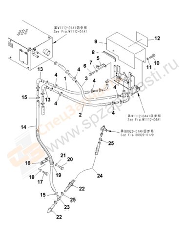 Fig. W1112-05a2a Pre Heater (Cab Heater) (Cold Weather A Spec.) (With Corrosion Resistor)(250001-)