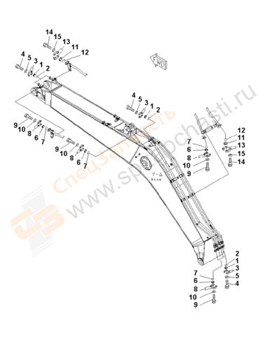 Fig. W1201-01a3 Blind Parts (Boom) (1 Actuator) (For Component)