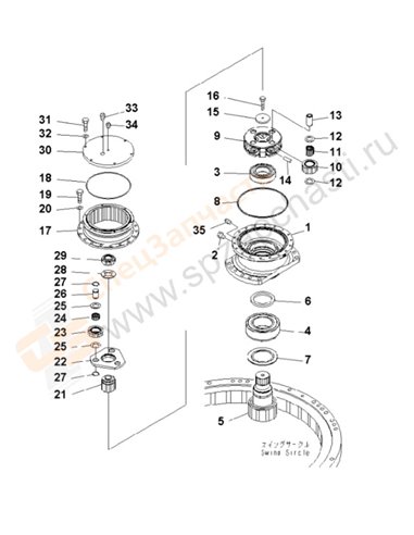 Fig. Y0260-01a0 Swing Machinery (Supply Only)(200001-203890)