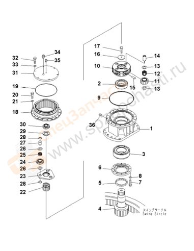 Fig. Y0260-01a1a Swing Machinery (Supply Only) (For U.S.A.)(203891-)