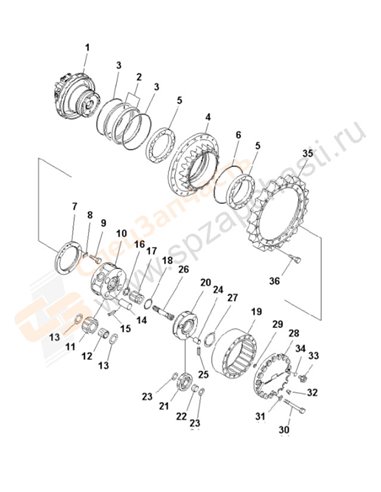 Fig. Y0270-01a0 Final Drive (Supply Only)(200001-203012)