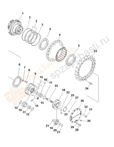 Fig. Y0270-01a0a Final Drive (Supply Only)(203013-)