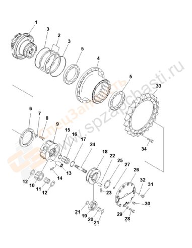 Fig. Y0270-01a1 Final Drive (With Heat Resisting Seal) (Supply Only)