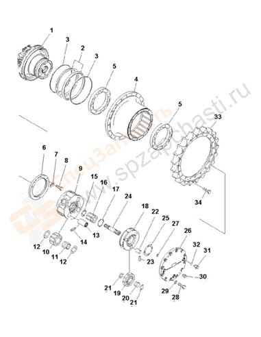 Fig. Y0270-01a2 Final Drive (Cold Weather A Spec.) (Supply Only)(202230-)