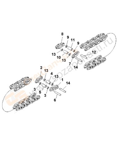 Fig. Y0321-01a0 Track Link Ass'y (90 Set) (Supply Parts)